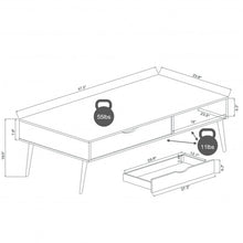Load image into Gallery viewer, Coffee Cocktail Accent Table with Drawer and Storage Shelf-Coffee
