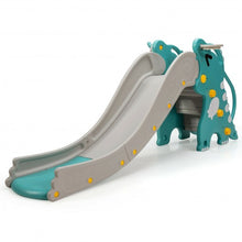 Load image into Gallery viewer, 4-in-1 Kids Climber Slide Play Set with Basketball Hoop-Green
