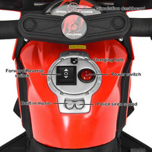 Load image into Gallery viewer, 6V Kids 4-Wheel Ride On Police Motorcycle with Training Wheels-Red
