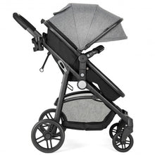 Load image into Gallery viewer, 2-in-1 Foldable Pushchair Newborn Infant Baby Stroller-Gray
