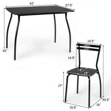 Load image into Gallery viewer, 5 Pcs Dining Table Set with 4 Chairs - Black
