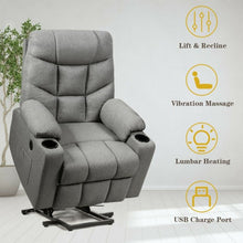 Load image into Gallery viewer, Electric Power Lift Recliner Massage Sofa-Light Gray
