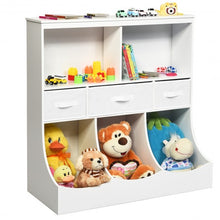 Load image into Gallery viewer, Freestanding Combo Cubby Bin Storage Organizer Unit W/3 Baskets-White

