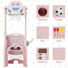 Load image into Gallery viewer, 6-in-1 Adjustable Kids Basketball Hoop Set-Pink
