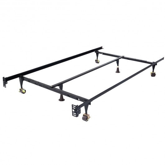 Size Adjustable Steel Bed Frame with Casters