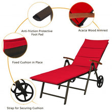 Load image into Gallery viewer, Outdoor Chaise Lounge Chair Rattan Lounger Recliner Chair-Red
