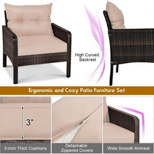 Load image into Gallery viewer, 5 Pcs Patio Rattan Wicker Sofa Furniture Set
