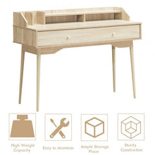 Load image into Gallery viewer, Writing Desk with Drawer Computer Wooden Desk-Natural
