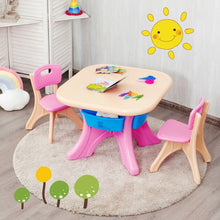 Load image into Gallery viewer, In/Outdoor 3-Piece Plastic Children Play Table &amp; Chair Set
