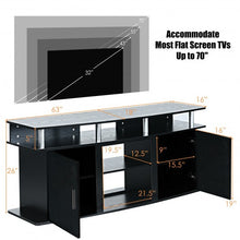 Load image into Gallery viewer, 63&quot; TV Entertainment Console Center with 2 Cabinets-Black

