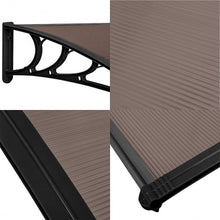 Load image into Gallery viewer, 40&quot; x 40&quot; Outdoor Polycarbonate Front Door Window Awning Canopy-Brown

