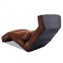 Load image into Gallery viewer, Folding Lazy Sofa Chair Stylish Sofa Couch Beds Lounge Chair W/Pillow-coffee
