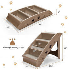 Load image into Gallery viewer, Collapsible Plastic Pet Stairs 4 Step Ladder for Small Dog and Cats-Coffee
