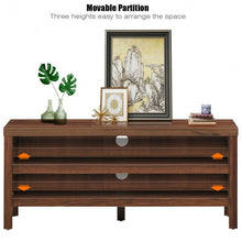 Load image into Gallery viewer, 3-Tier TV Stand Console Cabinet for TV&#39;s up to 45&quot; with Storage Shelves-Walnut
