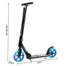 Load image into Gallery viewer, Portable Folding Sports Kick Scooter w/ LED Wheels-Blue
