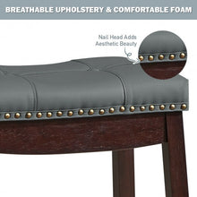 Load image into Gallery viewer, Set of 2 Nailhead Saddle Bar Stools-Coffee
