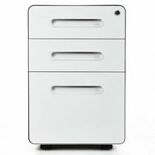 Load image into Gallery viewer, 3-Drawer Mobile File Cabinet with Anti-tilt Mechanism Legal-White
