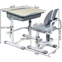 Load image into Gallery viewer, Kids Desk and Chair Set Children&#39;s Study Table Storage-Gray
