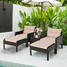 Load image into Gallery viewer, 5 Pcs Patio Rattan Wicker Sofa Furniture Set
