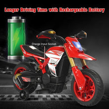 Load image into Gallery viewer, 6V Electric Kids Ride-On Battery Motorcycle with Training Wheels -Red

