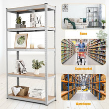 Load image into Gallery viewer, 35.5&quot; x 71&quot; Adjustable 5-Layer 2000 lbs Capacity Tool Shelf -Silver
