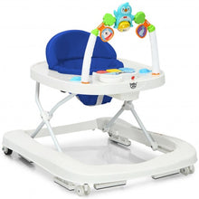 Load image into Gallery viewer, 2-in-1 Foldable Baby Walker with Adjustable Heights-Blue
