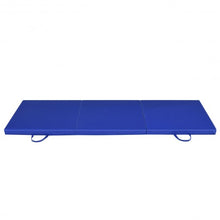 Load image into Gallery viewer, 6&#39; x 2&#39; Exercise Tri-Fold Gymnastics Mat w/ Carrying Handles-Blue
