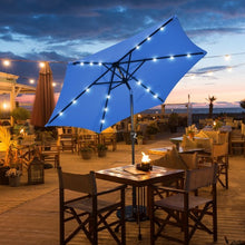 Load image into Gallery viewer, 9&#39; Solar LED Lighted Patio Market Umbrella Tilt Adjustment Crank Lift -Blue
