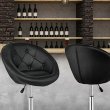 Load image into Gallery viewer, 1 PC Modern Adjustable Swivel Round PU Leather Chair-Black
