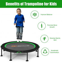 Load image into Gallery viewer, 47&quot; Folding Trampoline Fitness Exercise Rebound with Safety Pad Kids and Adults-Green
