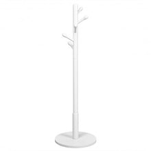 Load image into Gallery viewer, Wooden Coat Rack Stand Entryway Hall Tree 2 Adjustable Height w/ 10 Hooks-White
