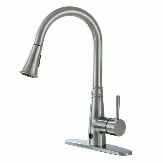 Pull-down Single Handle Brushed Nickel Kitchen Faucet