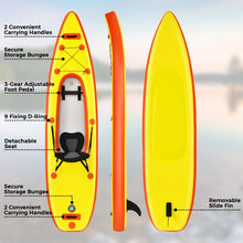 Load image into Gallery viewer, 10.8&#39;  Inflatable Kayak Set K1 1-Person Sit-On-Top Kayak with Oars-Yellow
