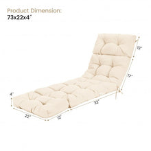 Load image into Gallery viewer, 73&quot; Lounge Chaise Cushion Padded Recliner for Indoor and Outdoor-Beige
