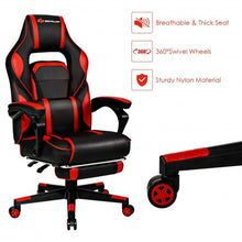 Load image into Gallery viewer, Massage Gaming Chair with Footrest and Lumbar Support
