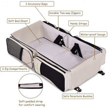 Load image into Gallery viewer, 3 in 1 Portable Infant Bassinet Diaper Bag Beige

