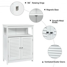 Load image into Gallery viewer, Wood Freestanding Bathroom Storage Cabinet with Double Shutter Door-White
