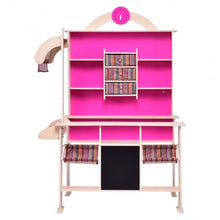Load image into Gallery viewer, Pink Kids Wooden Toy Shop Market Shopping Pretend Play Set
