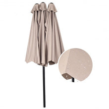 Load image into Gallery viewer, 15&#39; Twin Patio Umbrella Double-Sided Outdoor Market Umbrella without Base-Beige
