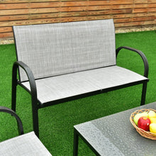 Load image into Gallery viewer, 4 pcs Patio Furniture Set with Glass Top Coffee Table-Gray
