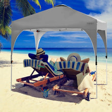 Load image into Gallery viewer, 8&#39; x 8&#39; Outdoor Pop Up Tent Canopy Camping Sun Shelter with Roller Bag-Gray
