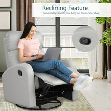 Load image into Gallery viewer, Recliner Chair Swivel Rocker Manual Single Sofa Lounger with Footrest-Gray
