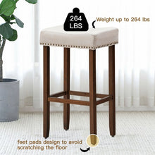 Load image into Gallery viewer, Set of 2 Nailhead Saddle Bar Stools 29&quot; Height
