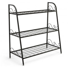 Load image into Gallery viewer, 3-tier Metal Plant Stand Shelf Display Rack for Plants Shoes Flower Pot
