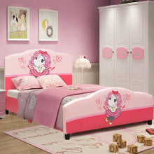 Load image into Gallery viewer, Kids Children Upholstered Platform Toddler Girl Pattern Bed
