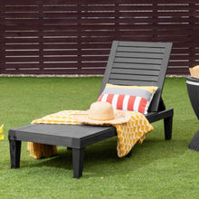 Load image into Gallery viewer, Outdoor Recliner Chair with 5-Position Adjustable Backrest-Black
