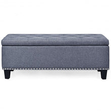 Load image into Gallery viewer, 48&quot; Rectangular Fabric Storage Ottoman Bench Button Tufted Foot Rest Stool-Gray
