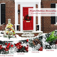 Load image into Gallery viewer, Set of 2 Outdoor 24in Battery Powered Pre-lit Pathway Flocked Christmas Trees
