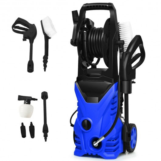 1800W 2030PSI Electric Pressure Washer Cleaner with Hose Reel-Blue