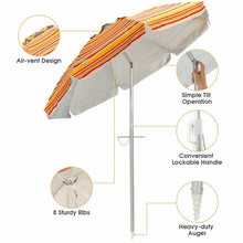 Load image into Gallery viewer, 6.5FT Sun Shade Patio Beach Umbrella with Carry Bag-Red &amp; Orange

